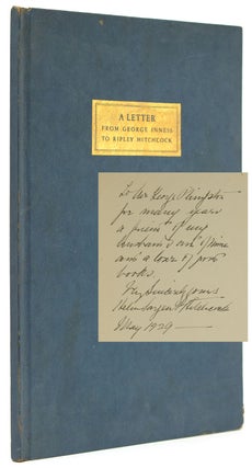 Item #311173 A Letter from George Inness to Ripley Hitchcock. George Inness