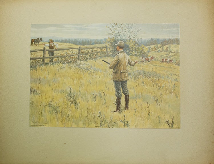 The Day's Shooting. Six Pictures Reproduced in Full Colors. Subjects: Gun Shy; Good Luck; Bad Luck; Ordered Off; Smoking Him Out; "We've Got Him"