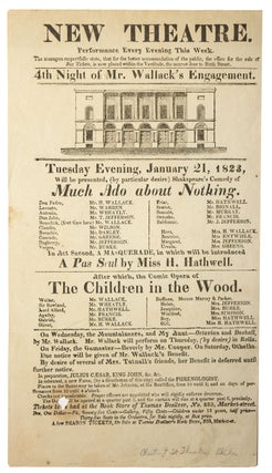 Item #311564 New Theatre ... Tuesday Evening, January 21, 1823, Will be presented, (by particular...