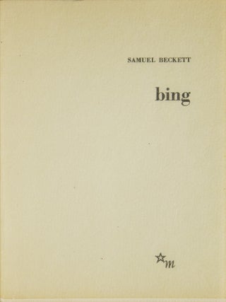 Item #311713 bing. Samuel Beckett