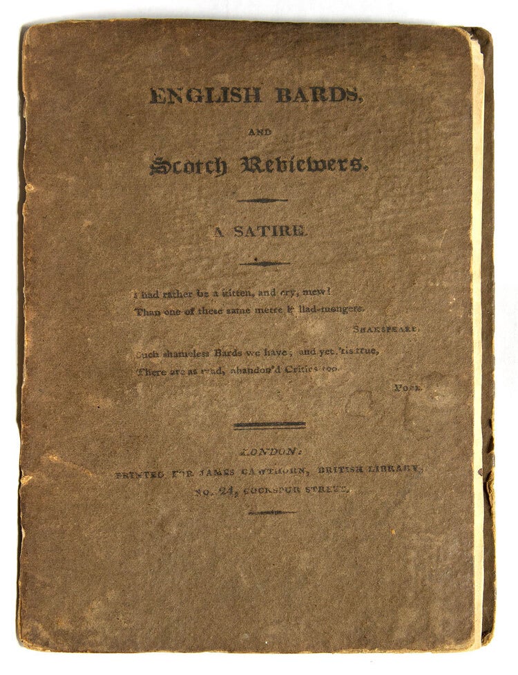 English Bards and Scotch Reviewers. A Satire