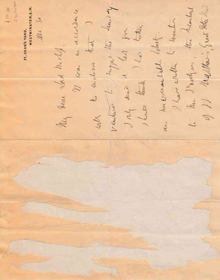 Item #311948 Autograph letter signed ("FW Farrar") to ("Lord Bishop"). F. W. Farrar
