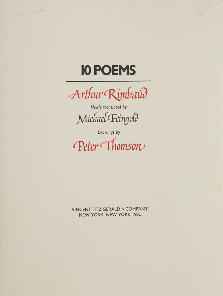 Ten Poems. Newly translated by Michael Feingold