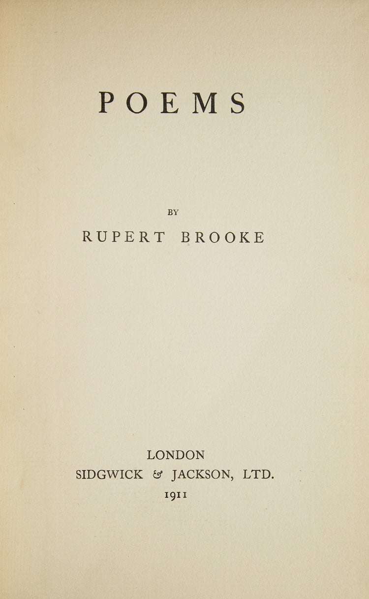 Poems - Rupert Brooke - First Edition