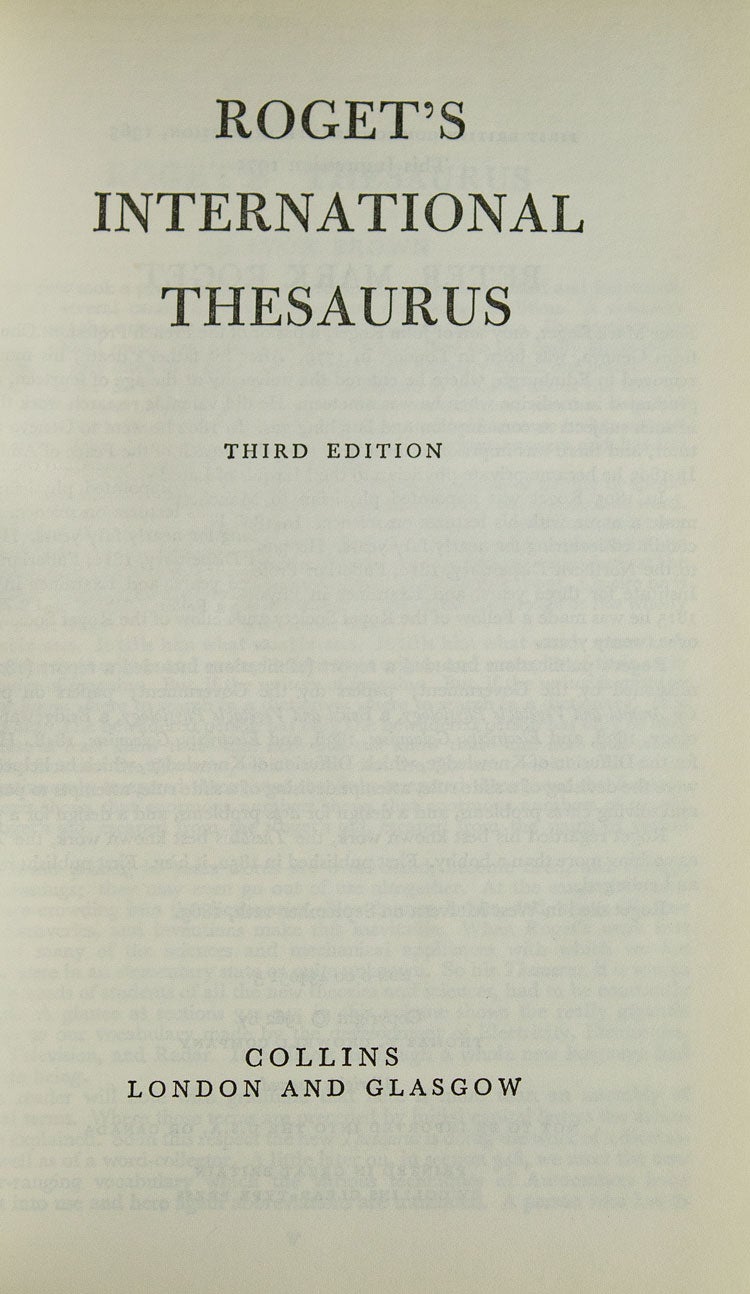 Roget's International Thesaurus - Third Edition