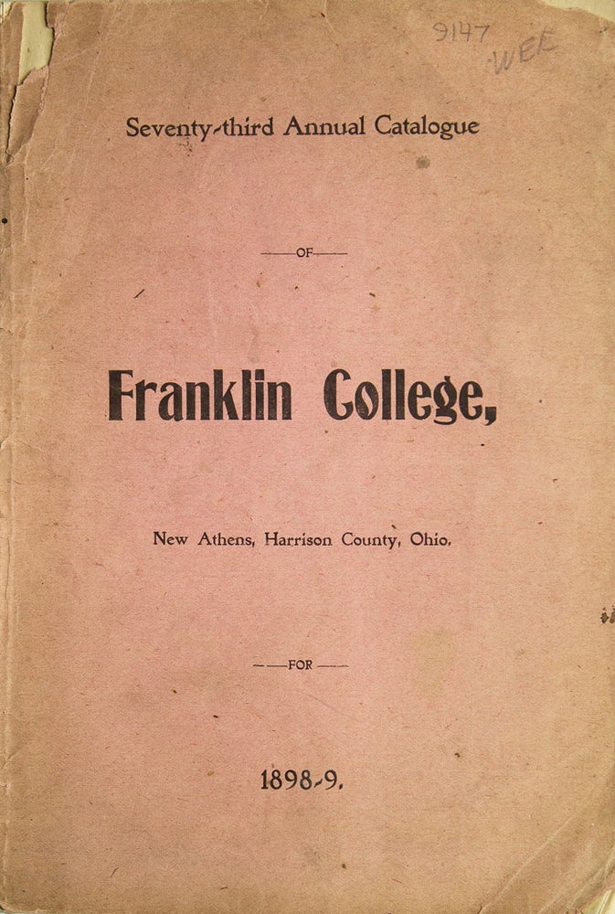 Seventy-third Annual Catalogue Franklin College