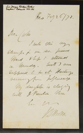 Item #313100 ALS. "Dear Cooke, I wish ... & hope to attend on Monday, but I am supposed to be at...
