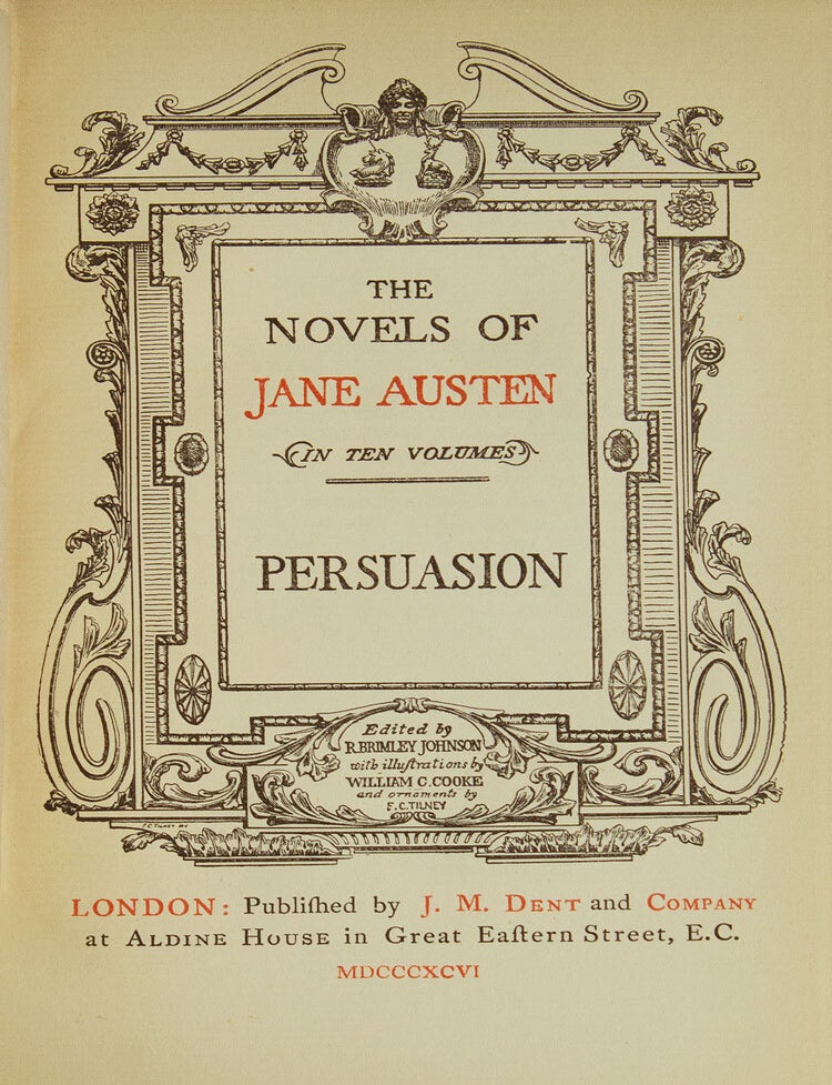 Jane Austen's Novels. Edited by Reginald Brimley Johnson