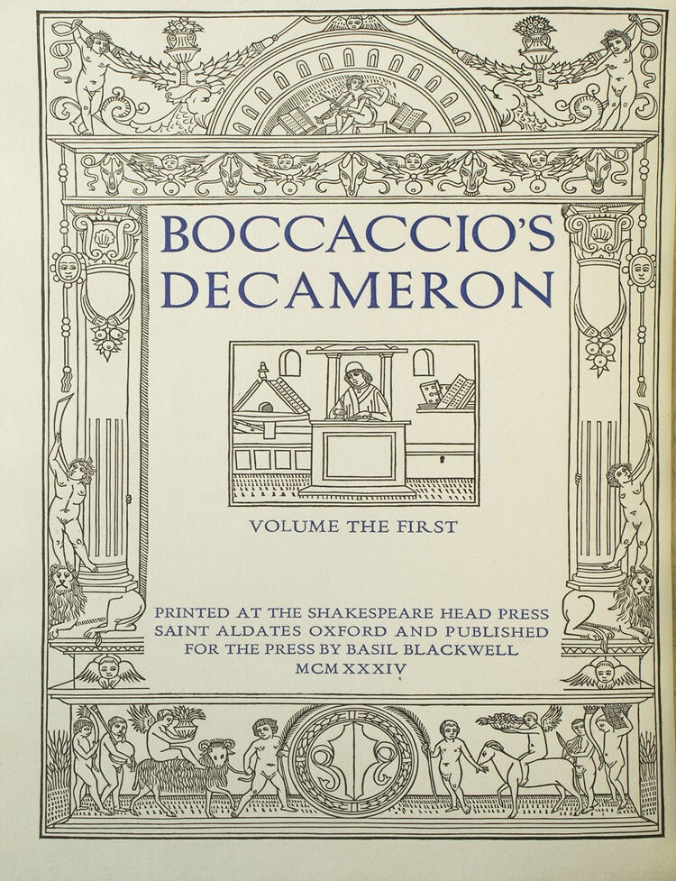 Boccaccio's Decameron.The Modell of Wit, Mirth, Eloquence and Conversation framed in Ten Dayes of an hundred curious pieces, by seven honourable ladies, and three noble gentlemen