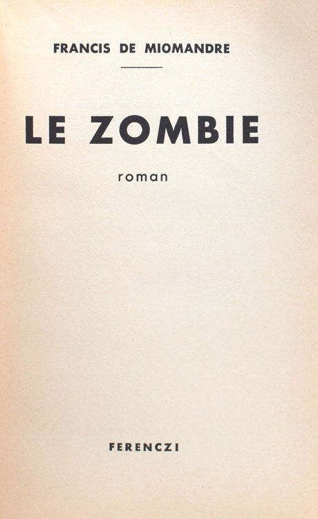 Le Zombie. Roman