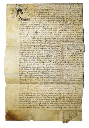 Item #313285 Indenture in English between Thomas Taworth of Mappleton, Anne his wife and Lady...