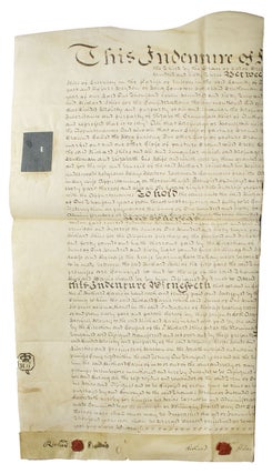 Item #313288 Manuscript indenture between Richard Stiles and Richard Davis related to land...