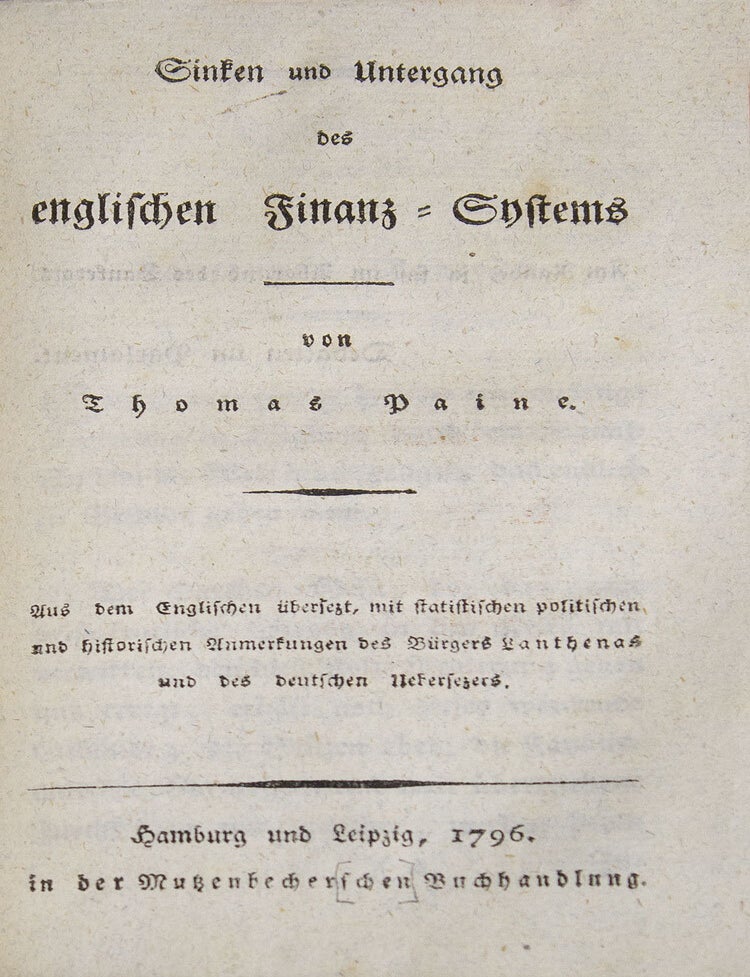 Gesunder Menschenverstand. An die Einwohner von America gerichtet