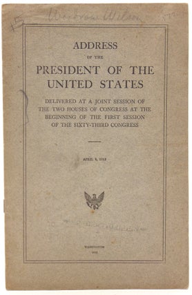 Item #313942 Address of the President of the United States Delivered at a joint Session of ......