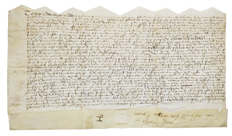 Item #313960 Manuscript indenture of John and Thomas Dixon to Miss Young. Manuscript.