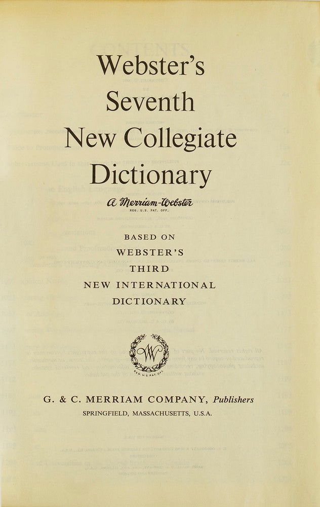 Webster's Seventh New Collegiate Dictionary
