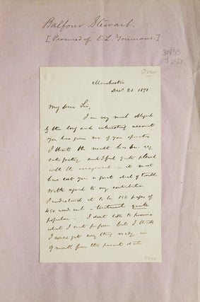 Item #31433 ALS to Edward Livingston Youmans the Editor of "Popular Science Monthly." Balfour...
