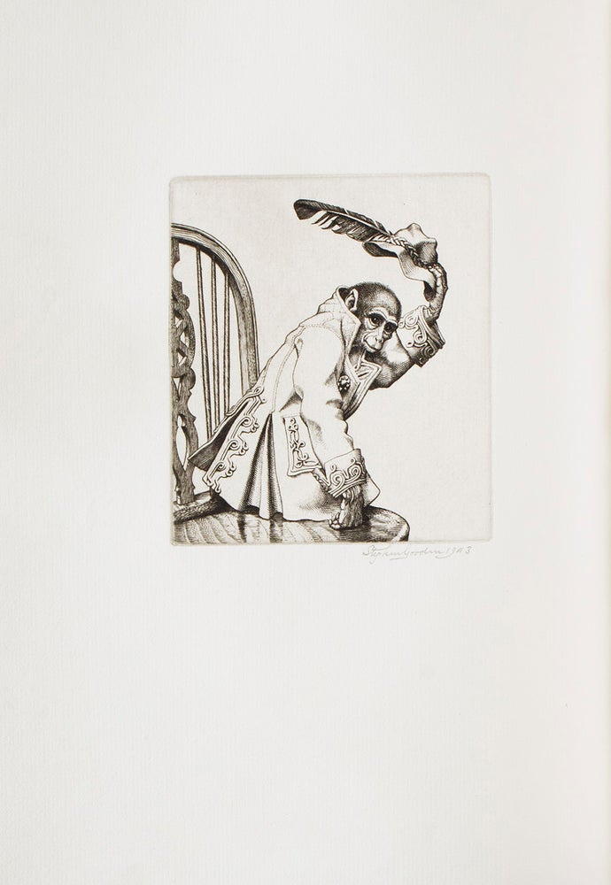 An Iconography of the Engravings of Stephen Gooden. EDITION DE LUXE, WITH AN ORIGINAL ENGRAVING OF MONKEY SIGNED BY THE ARTIST AND DATED 1943 as frontispiece