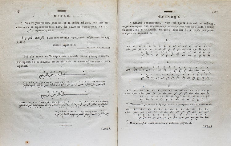 Bukvar' tatarskago i arabskago pis'ma. [Primer of Tatar and Arabic]
