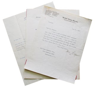 Item #314776 3 typed letters signed ("H.C. Lodge"), two to John Hays Hammond and one to...