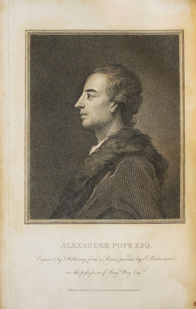 The Works of Alexander Pope, Esq. in Nine Volumes, Complete, withy Notes and Illustrations by Joseph Warton, D.D. and others WITH: His Translations of The Iliad and The Odyssey of Homer...A New Edition, with additional , critical and Illustrative by Gilbert Wakefield in 11 volumes printed by H. Baldwin for T. Longman, B. Law, et al