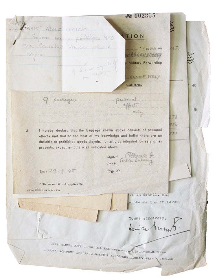 Archive of 88 Autograph letters, signed, from Freya Stark, to Lucy Beach, Minnie Gray Granville, Stefana Drower, Peggy Drower, Sir Sydney Cockerell, and others, with related materials. [And:] Research archives of biographer Jane Geniesse, author of Passionate Nomad