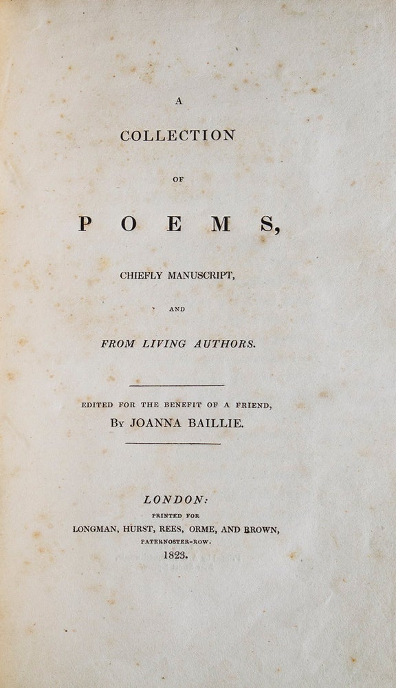 A Collection of Poems, chiefly Manuscript, and from Living Authors