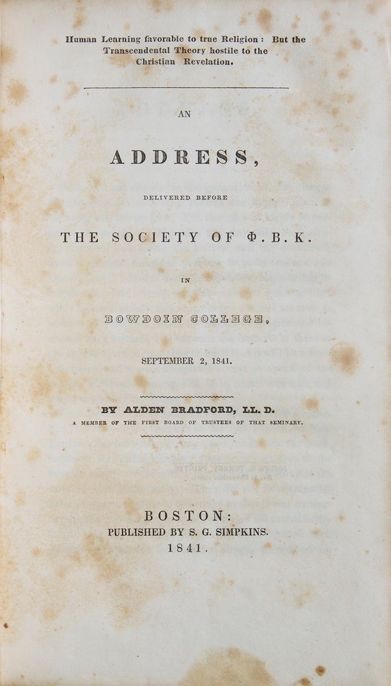 [Sammelband of 10 pamphlets bound together, including works by Daniel Webster as well as several relating to female education including several Maine imprints]