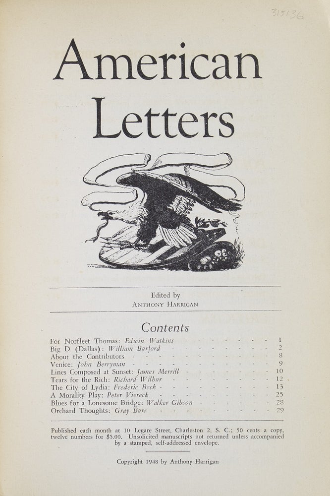 American Letters. A Monthly Review. December 1948