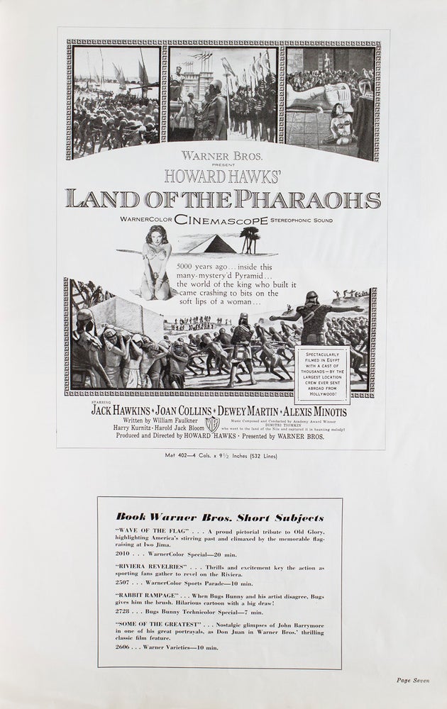 Exhibitor's campaign manual for Howard Hawks' Land of the Pharaohs