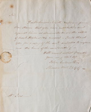 Item #315219 Autograph letter signed ("John C. Smith") to a Mr. Ives, Attorney at Law, requesting...