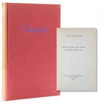 Item #315264 Briefe, Verse und Prosa aus dem Jahre, 1896. Rainer Maria Rilke