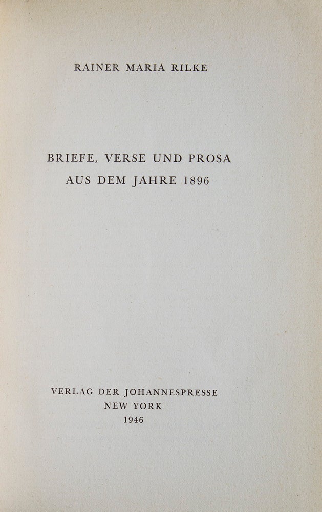Briefe, Verse und Prosa aus dem Jahre, 1896