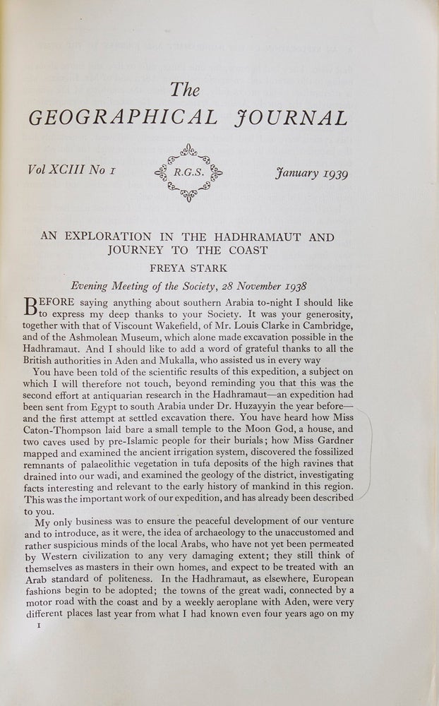 An Exploration in the Hadhramaut and Journey to the Coast [in:] The Geographical Journal, Vol. 93, No. 1, January 1939
