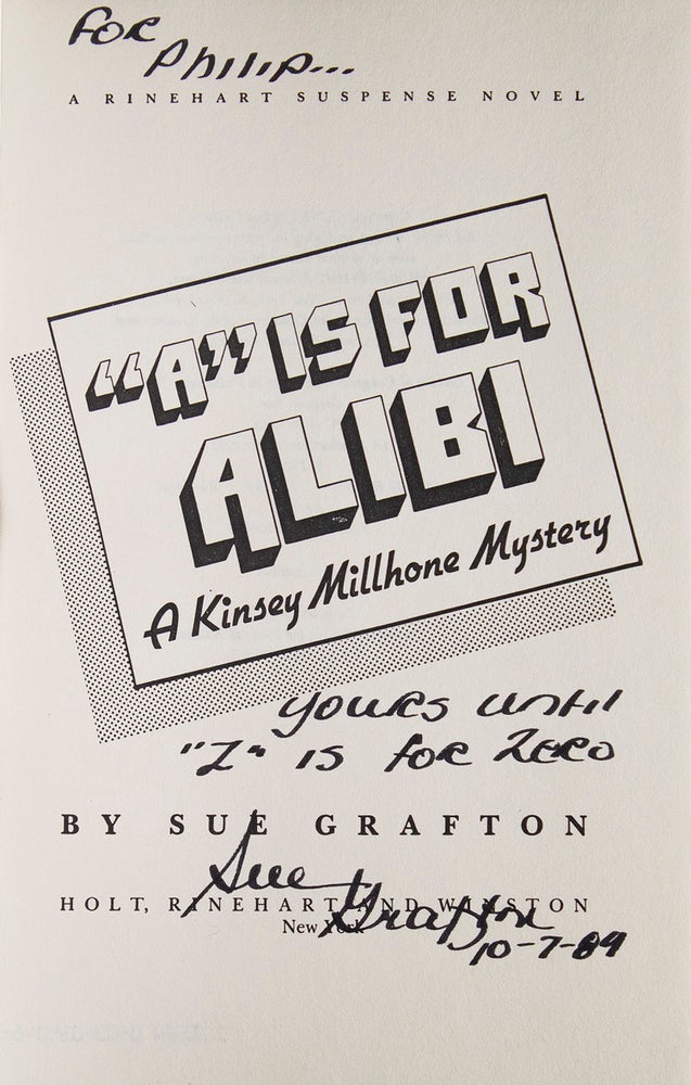 “A” is for Alibi. A Kinsey Millhone Mystery