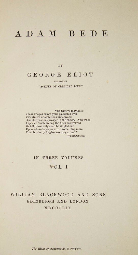 Collection of first editions of her major works, uniformly bound