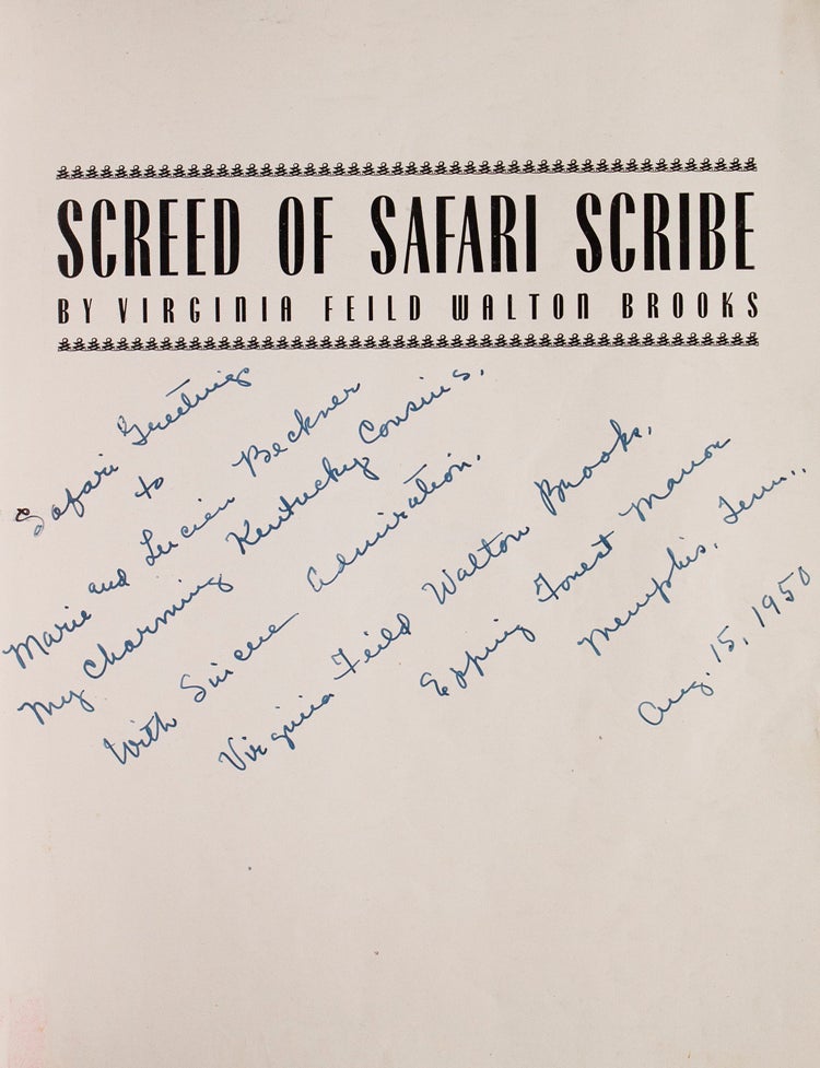 Screed of Safari Scribe