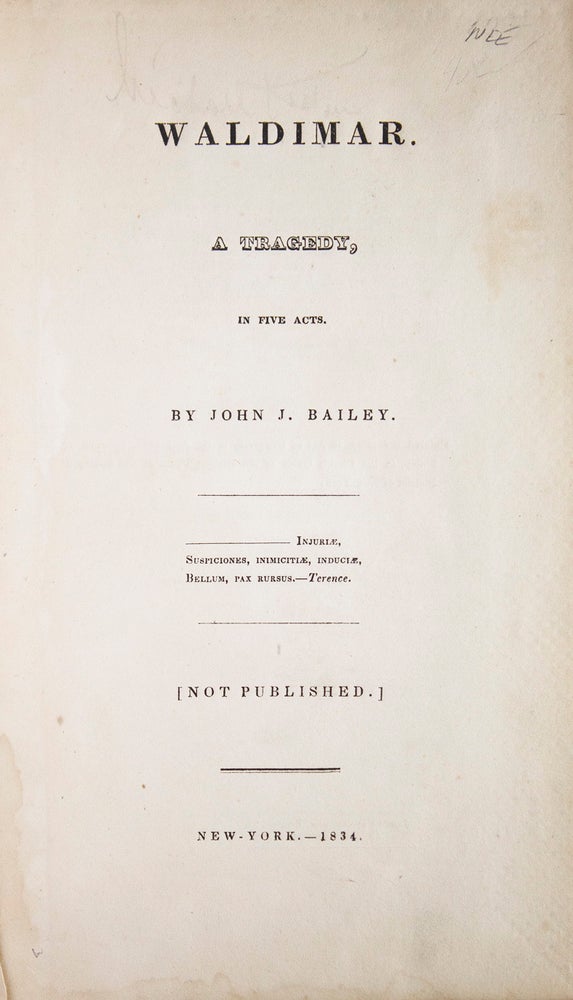 Waldimar. A Tragedy, in Five Acts