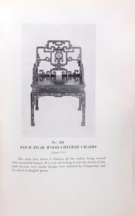 Illustrated catalogue of a notable collection of beautiful English Furniture of the XVII and XVIII centuries. The collection formed by Mr. Thomas B. Clarke and acquired by the Tiffany Studios, for whose account the collection will be sold at unrestricted public sale. Catalogued by Luke Vincent Lockwood