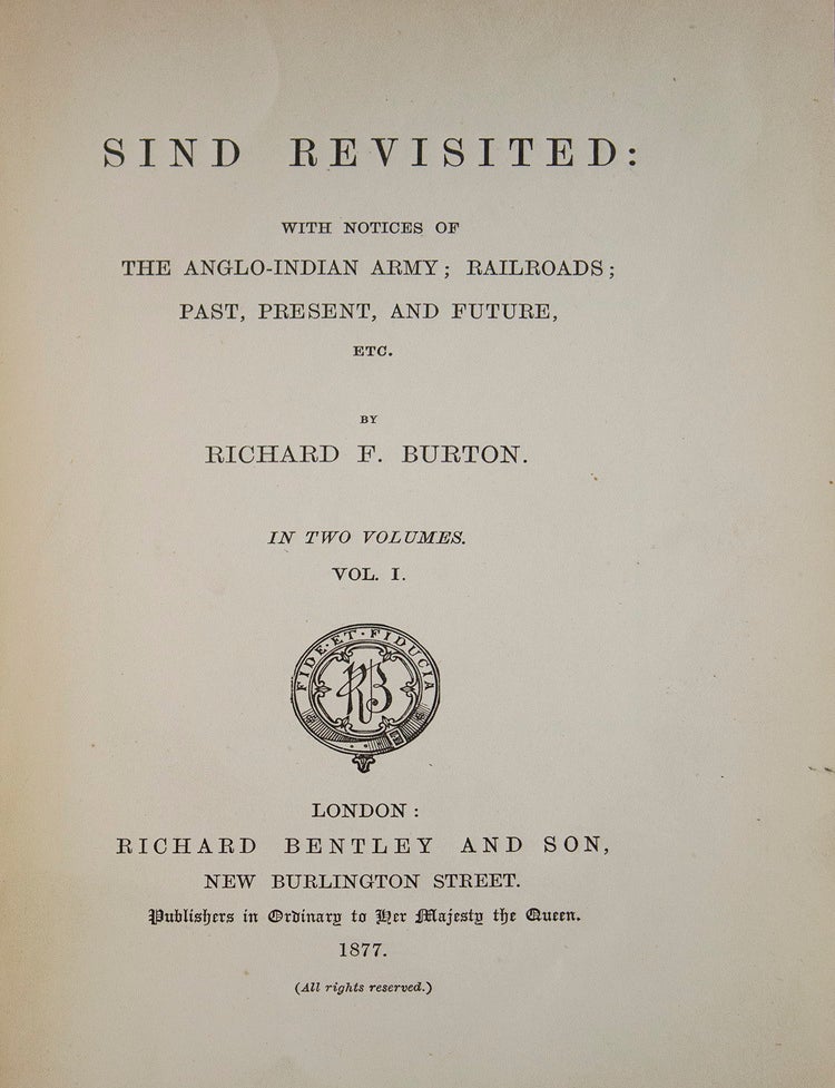 Sind Revisited: with notices of the Anglo-Indian Army; Railroads; Past, Present, and Future, Etc
