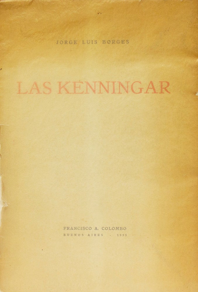 Item #315953 Las Kenningar. Jorge Luis Borges.