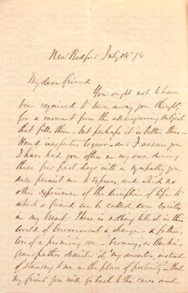 Item #316179 Autograph letter signed ("John H. Clifford") to F.W. Bird ("My Dear Friend")...