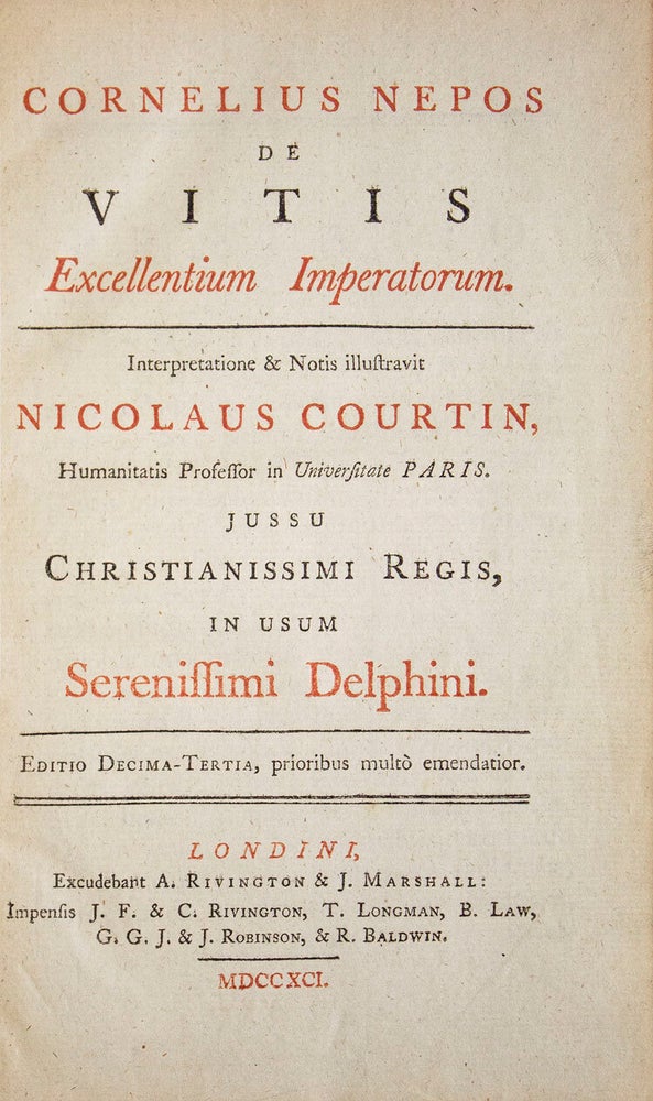 De Vitis Excellentium Imperatorum. Interpretatione & Notis illustravit Nicolaus Courtin …