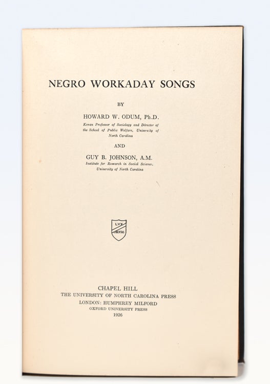 Negro Workaday Songs