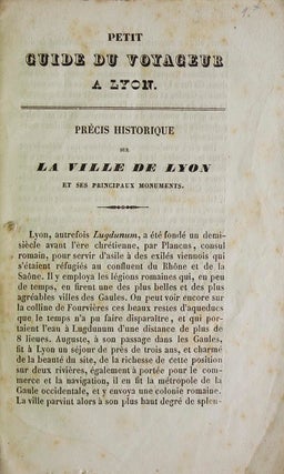 Petit Guide du Voyageur à Lyon [cover title]