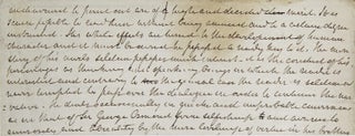 Item #316396 Manuscript fragment of biographical portrait of English novelist Robert Bage...