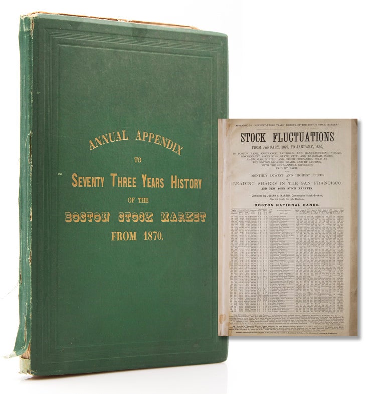 Item #316828 Annual Appendix to Seventy Three Years History of the Boston Stock Market from 1870 [cover title]. Boston Stock Market.