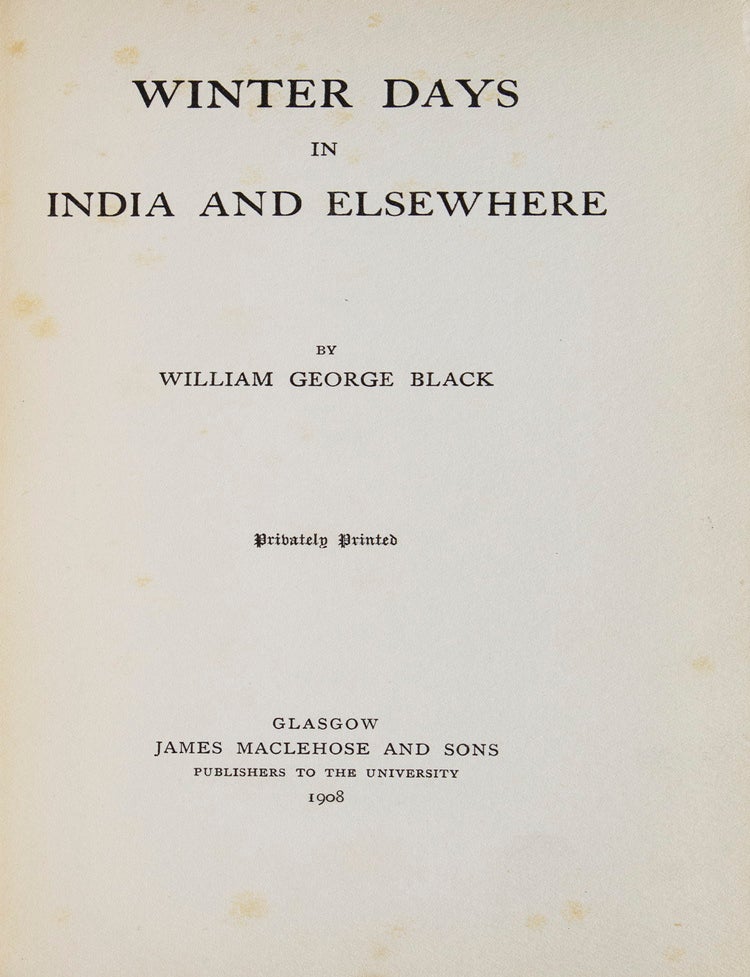Winter Days in India and Elsewhere
