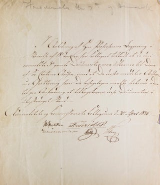 Item #317076 Letter, Signed. the 7th of Denmark Frederick