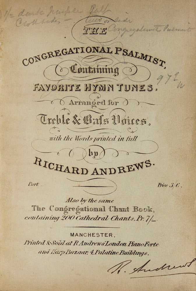 The Congressional Psalmist, Containing Favorite Hymn Tunes, arranged for Treble & Bass Voices, with the Words printed in full by